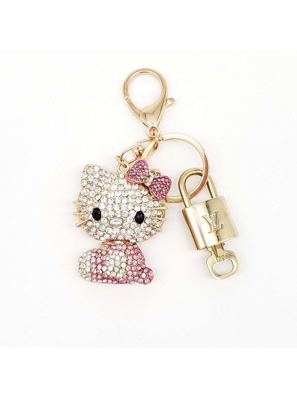 Louis Vuitton Gold Lock 🔒 Authentic LV Key + Unbranded Hello Kitty Bag Charm